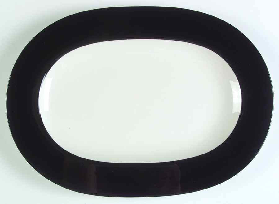 Wonderful World Black 13" Oval Serving Platter by Villeroy & Boch-1