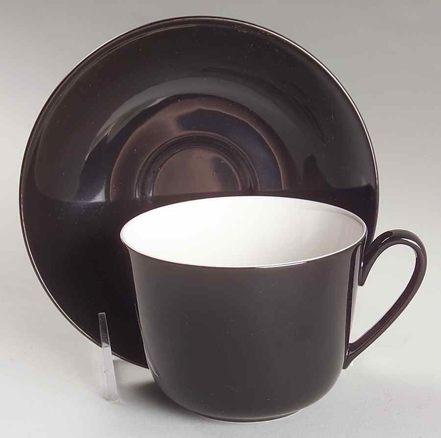 Wonderful World Black Flat Cup & Saucer Set by Villeroy & Boch-1