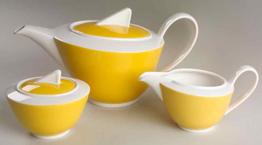 Wonderful World Yellow (3 Pc) Tea Set (Creamer, Sugar, Teapot/Coffeepot) by Villeroy & Boch-1