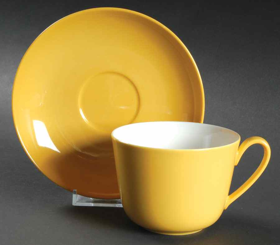Wonderful World Yellow Flat Cup & Saucer Set by Villeroy & Boch-1