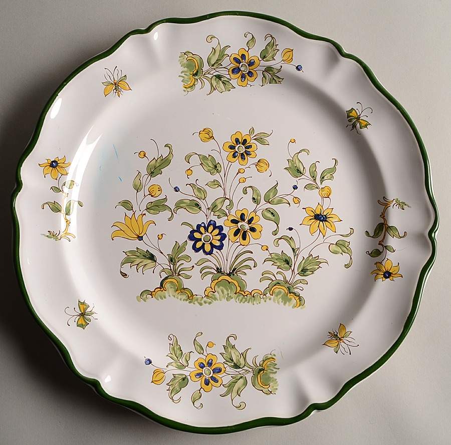 Vieux Provence Green Trim Service Plate (Charger) by Varages-1