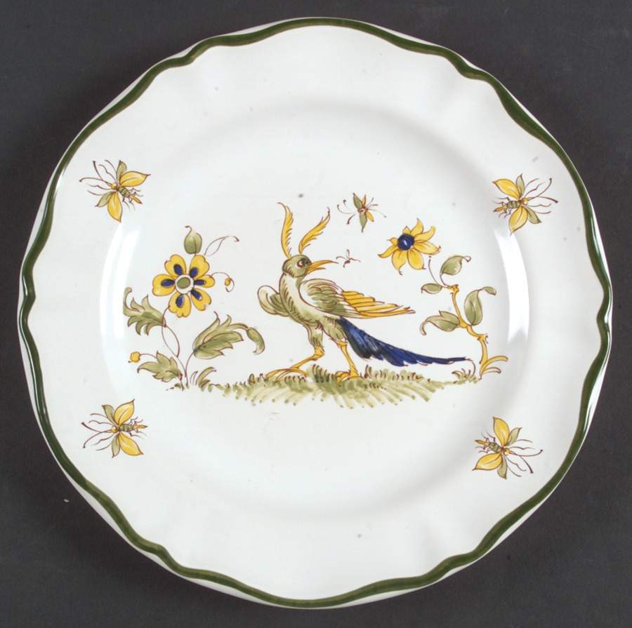 Vieux Provence Green Trim Salad Plate by Varages-1