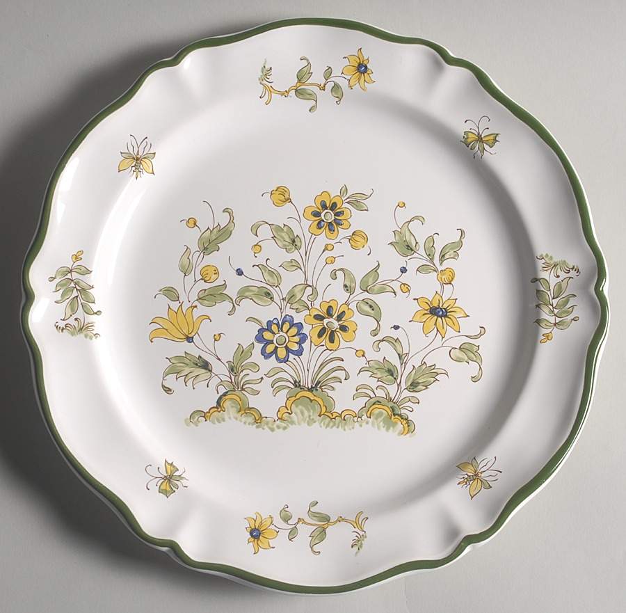 Vieux Provence Green Trim Service Plate (Charger) by Varages-1