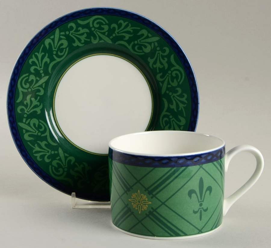Fleur De Lis Flat Cup & Saucer Set by Victoria & Beale-1