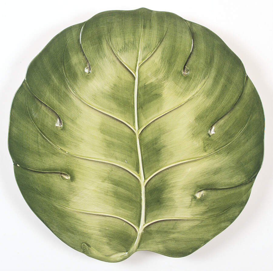 Villa Palma 12" Leaf Shape Platter by Vietri (Italy)-1