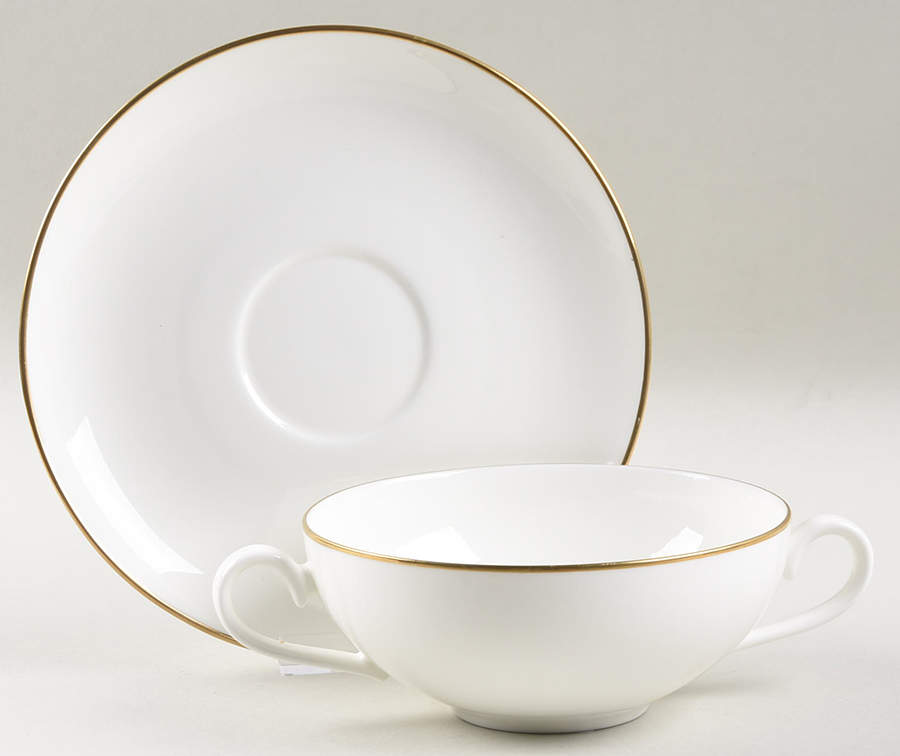 Charleston Gold Flat Cream Soup Bowl & Breakfast Saucer Set by Villeroy & Boch-1