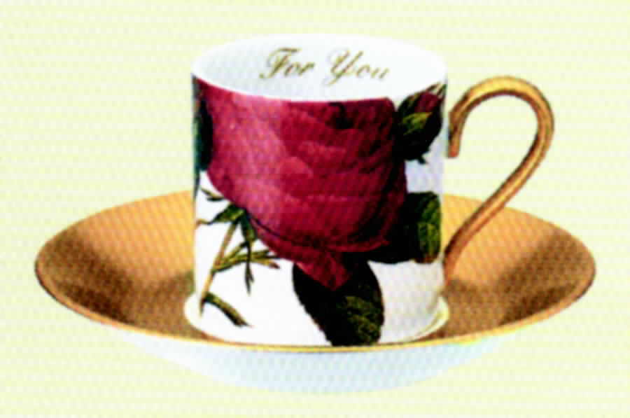 Roses Flat Demitasse Cup & Saucer Set by Villeroy & Boch-1