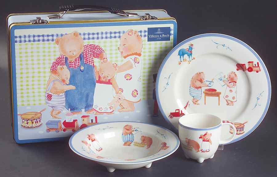 Family Bears (3 Piece) Child's Set with Metal Case by Villeroy & Boch-1