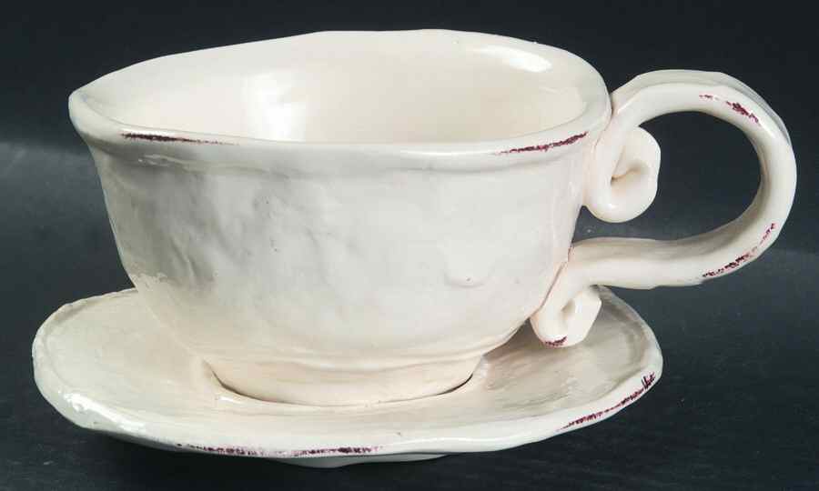 Locanda Flat Cup & Saucer Set by Vietri (Italy)-1