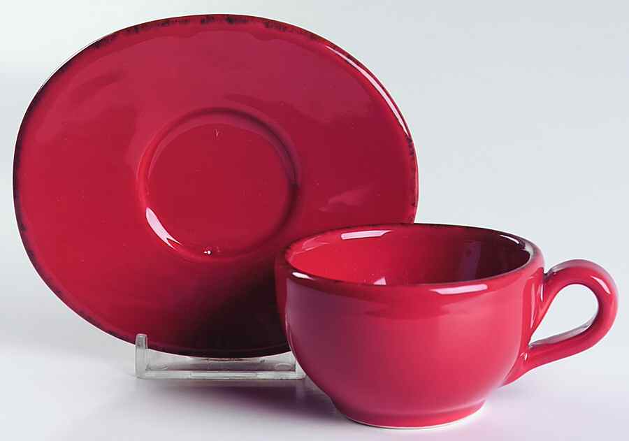 Tramonto Flat Demitasse Cup & Saucer Set by Vietri (Italy)-1