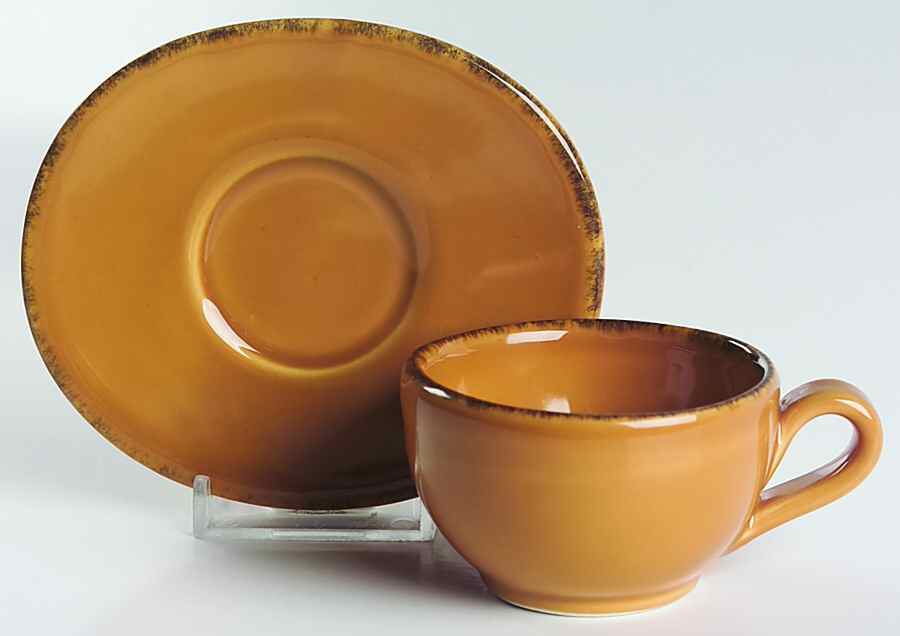 Tramonto Flat Demitasse Cup & Saucer Set by Vietri (Italy)-1