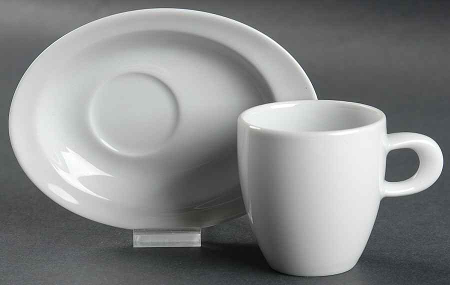 Organic White Flat Demitasse Cup & Saucer Set by Vista Alegre-1