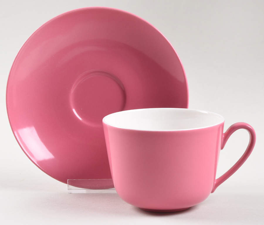 Wonderful World Pink Flat Cup & Saucer Set by Villeroy & Boch-1