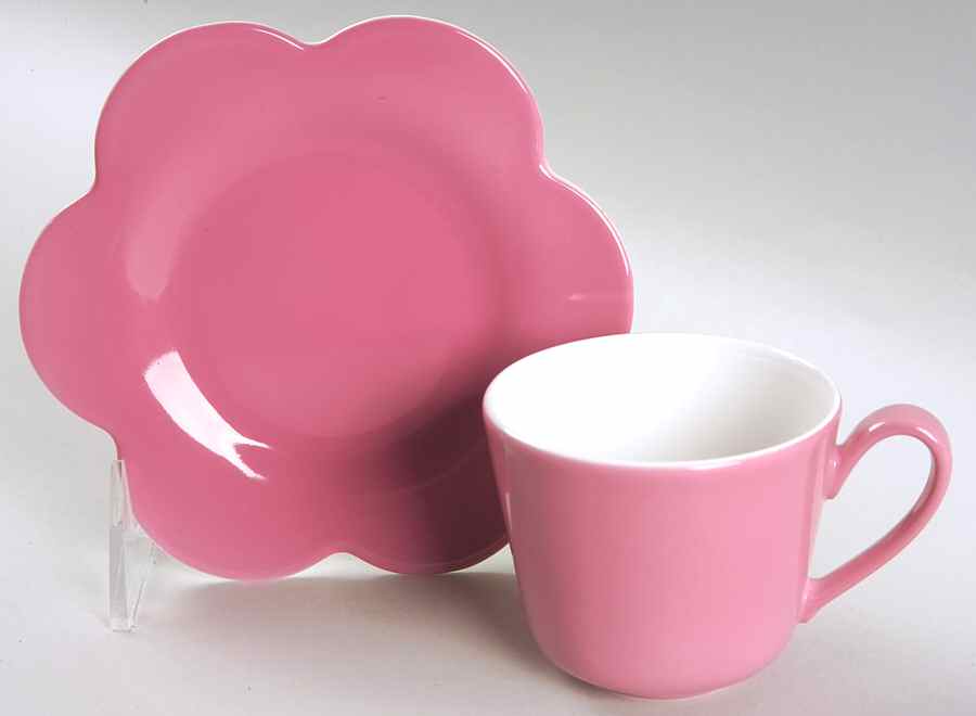 Wonderful World Pink Flat Demitasse Cup & Saucer Set by Villeroy & Boch-1