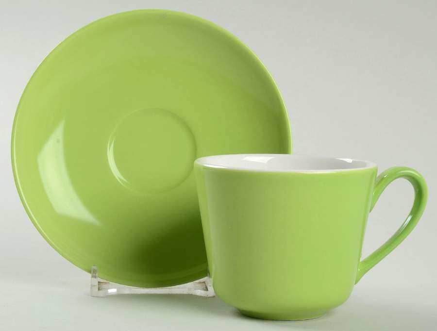 Wonderful World Green Flat Demitasse Cup & Saucer Set by Villeroy & Boch-1
