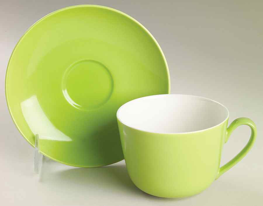 Wonderful World Green Flat Cup & Saucer Set by Villeroy & Boch-1