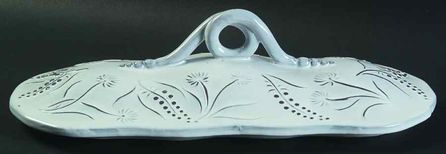 Fiori Delicati Lid for 2 Quart Oval Covered Casserole by Vietri (Italy)-1