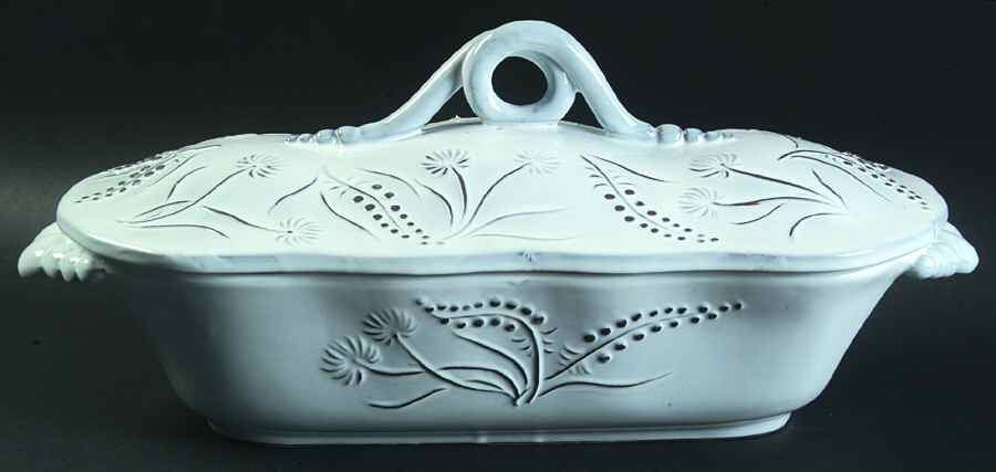 Fiori Delicati 2 Quart Oval Covered Casserole by Vietri (Italy)-1