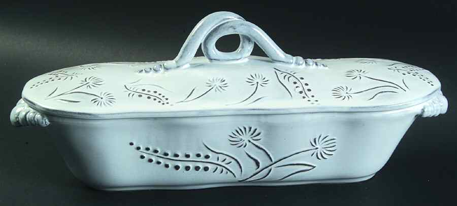 Fiori Delicati Oval Divided Server & Lid by Vietri (Italy)-1