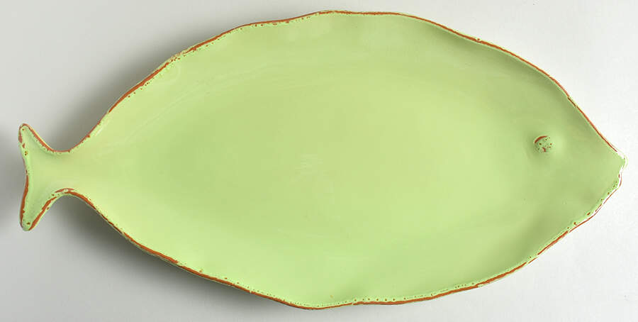Pesce Pistachio (Green) 20" Oval Serving Platter by Vietri (Italy)-1