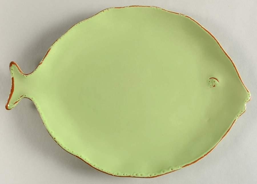 Pesce Pistachio (Green) Luncheon Plate by Vietri (Italy)-1