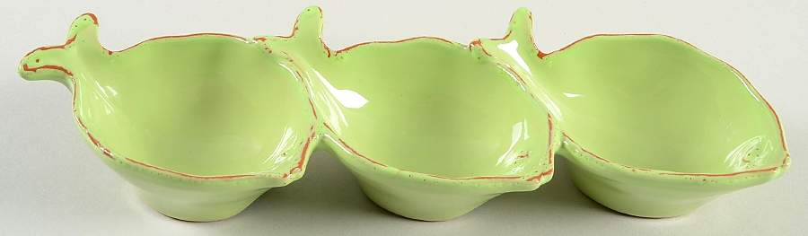 Pesce Pistachio (Green) 3-Part Relish by Vietri (Italy)-1