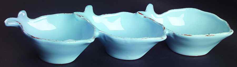 Pesce Celeste (Blue) 3-Part Relish by Vietri (Italy)-1