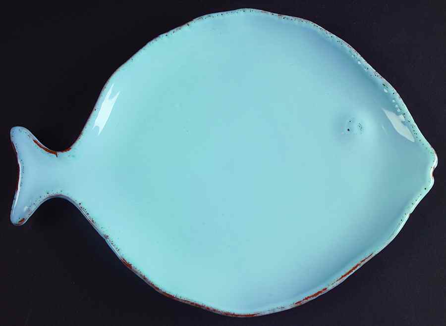 Pesce Celeste (Blue) Salad Plate by Vietri (Italy)-1
