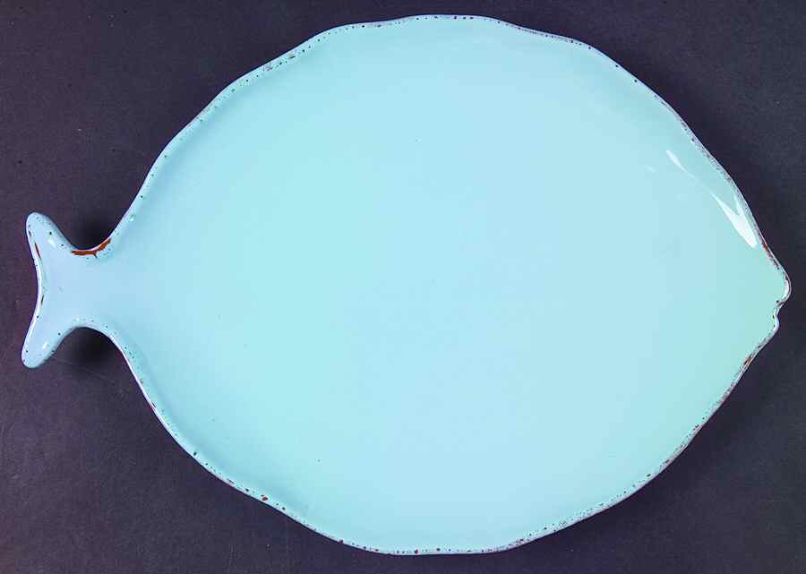 Pesce Celeste (Blue) Luncheon Plate by Vietri (Italy)-1