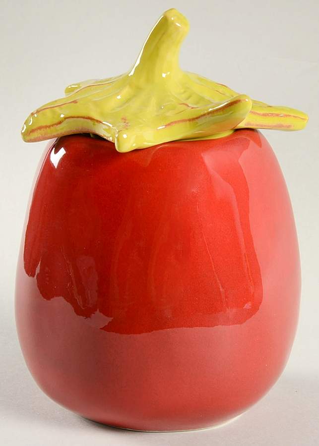 Vegetable Garden Small Canister & Lid by Vietri (Italy)-1