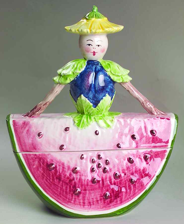 Lady Boxes Sculpted Box & Lid by Vietri (Italy)-1