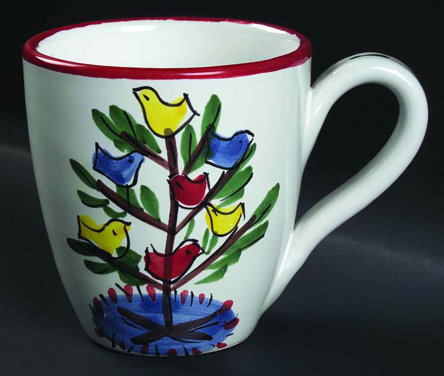 Natale (Green Or Red Trim) Mug by Vietri (Italy)-1