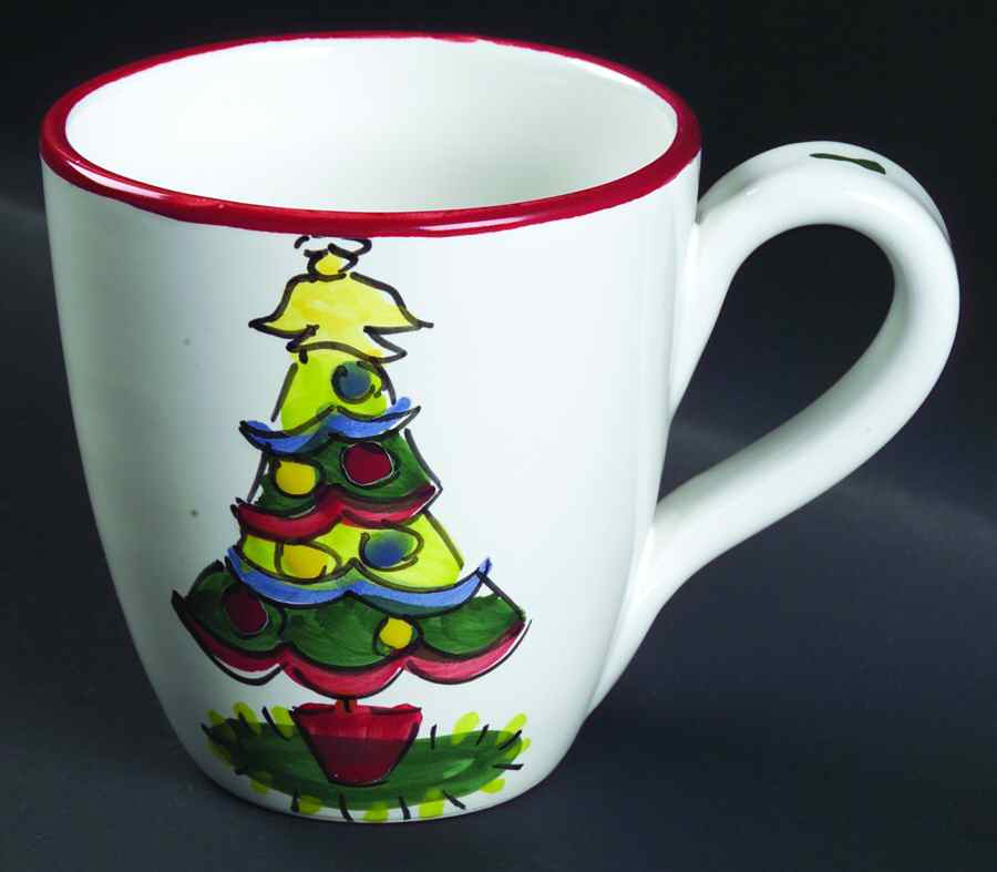 Natale (Green Or Red Trim) Mug by Vietri (Italy)-1