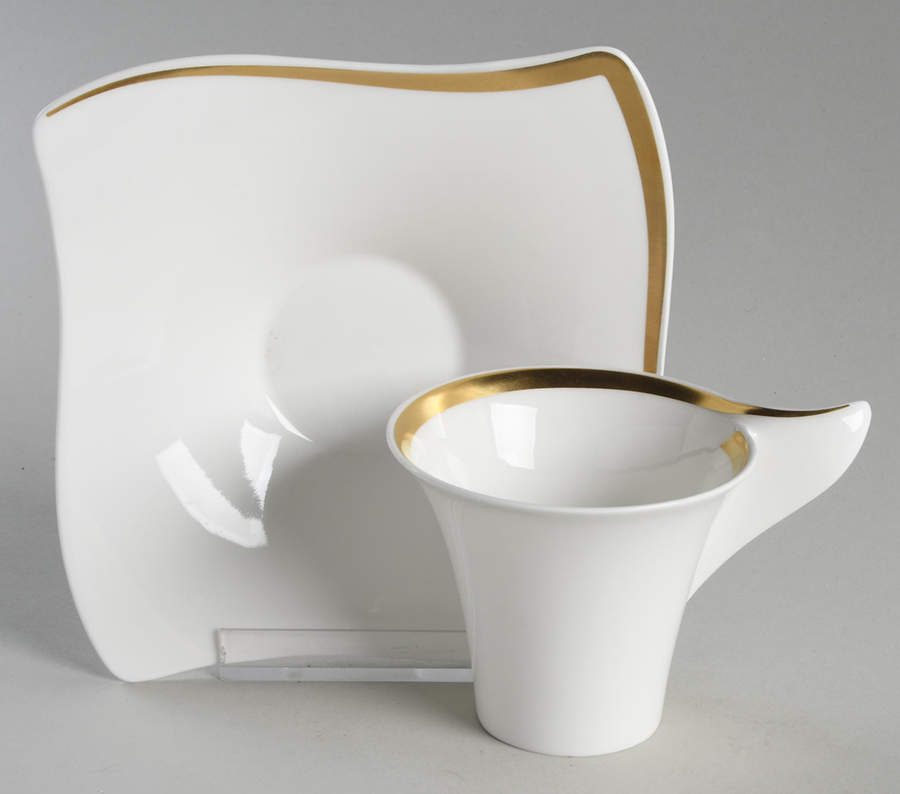 New Wave Premium Gold Flat Demitasse Cup & Saucer Set by Villeroy & Boch-1