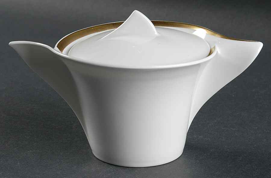 New Wave Premium Gold Sugar Bowl & Lid by Villeroy & Boch-1