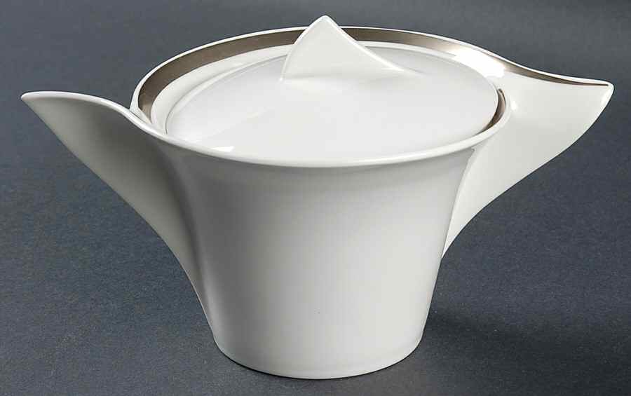 New Wave Premium Platinum Sugar Bowl & Lid by Villeroy & Boch-1