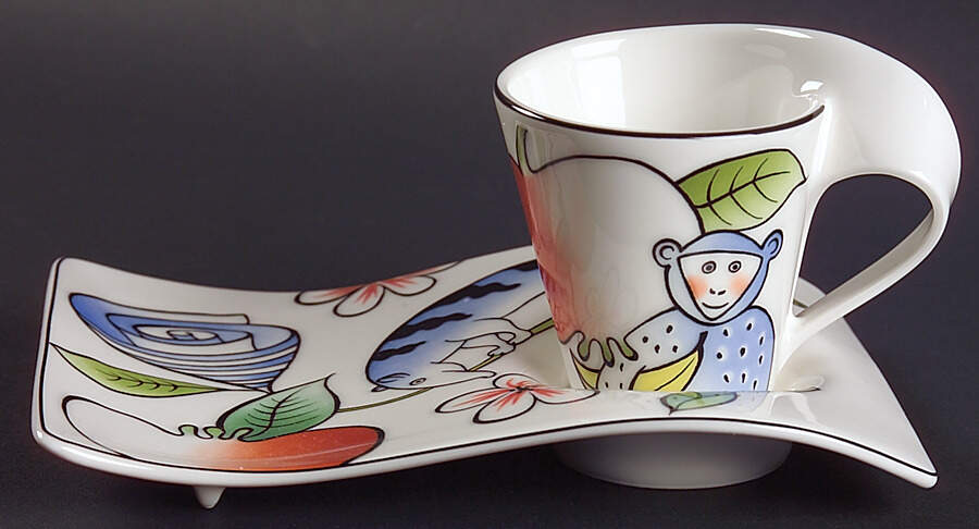 New Wave Caffe Jungle Espresso Plate Plate & Cup Set by Villeroy & Boch-1