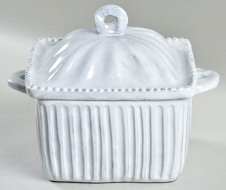 Incanto 1 Qt Square Covered Casserole wih Ceramic Lid by Vietri (Italy)-1