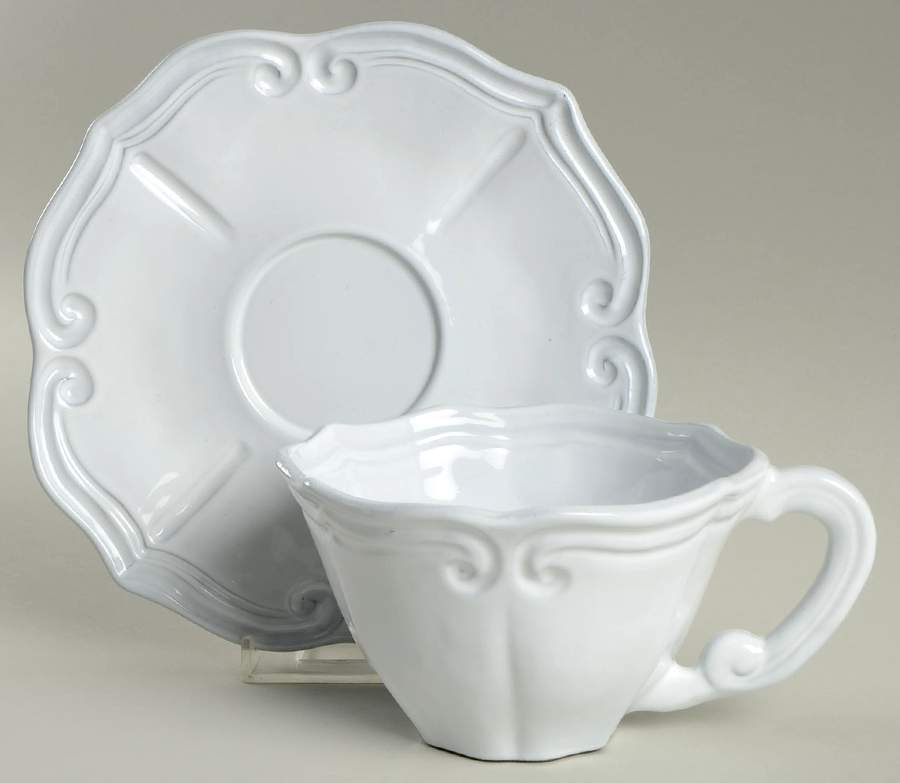 Incanto Flat Cup & Saucer Set by Vietri (Italy)-1