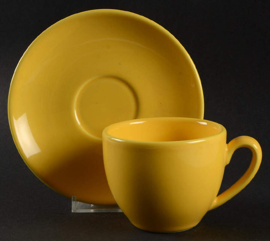 Impact Yellow Flat Cup & Saucer Set by Vista Alegre-1