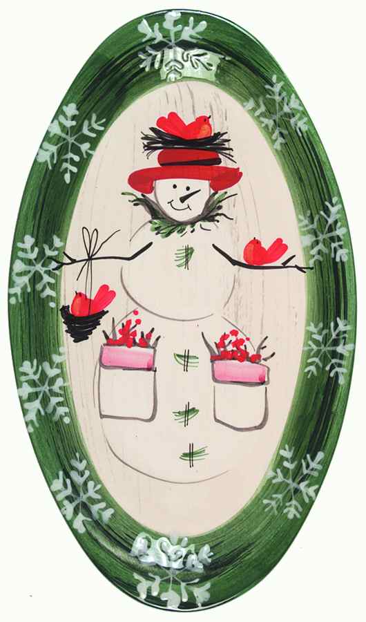 Snow Day 15" Oval Serving Platter by Vietri (Italy)-1