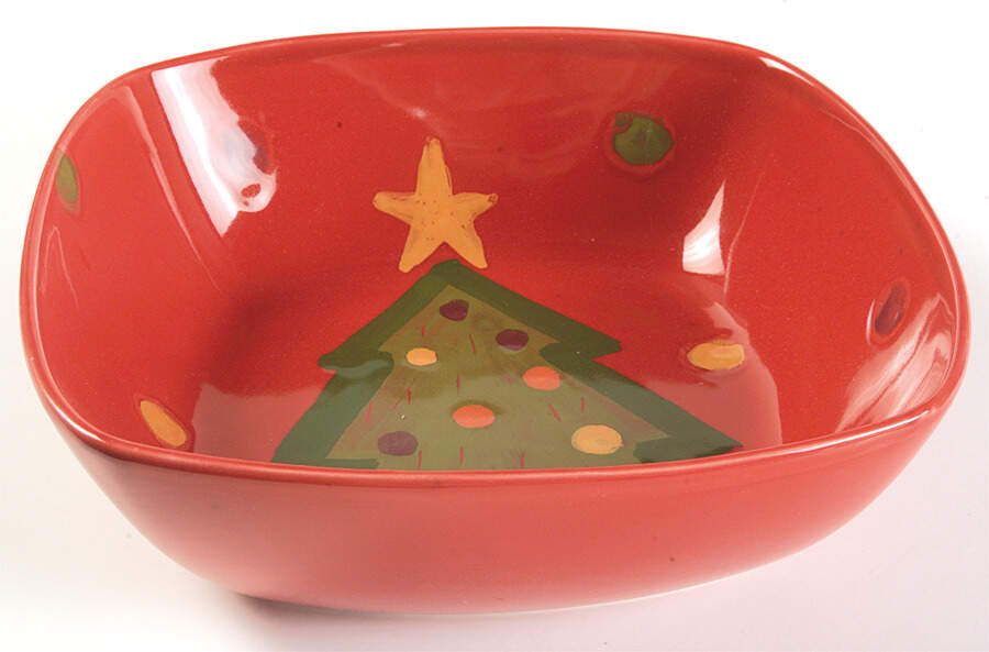 Pallini Holiday 10" Square Vegetable Bowl by Vietri (Italy)-1
