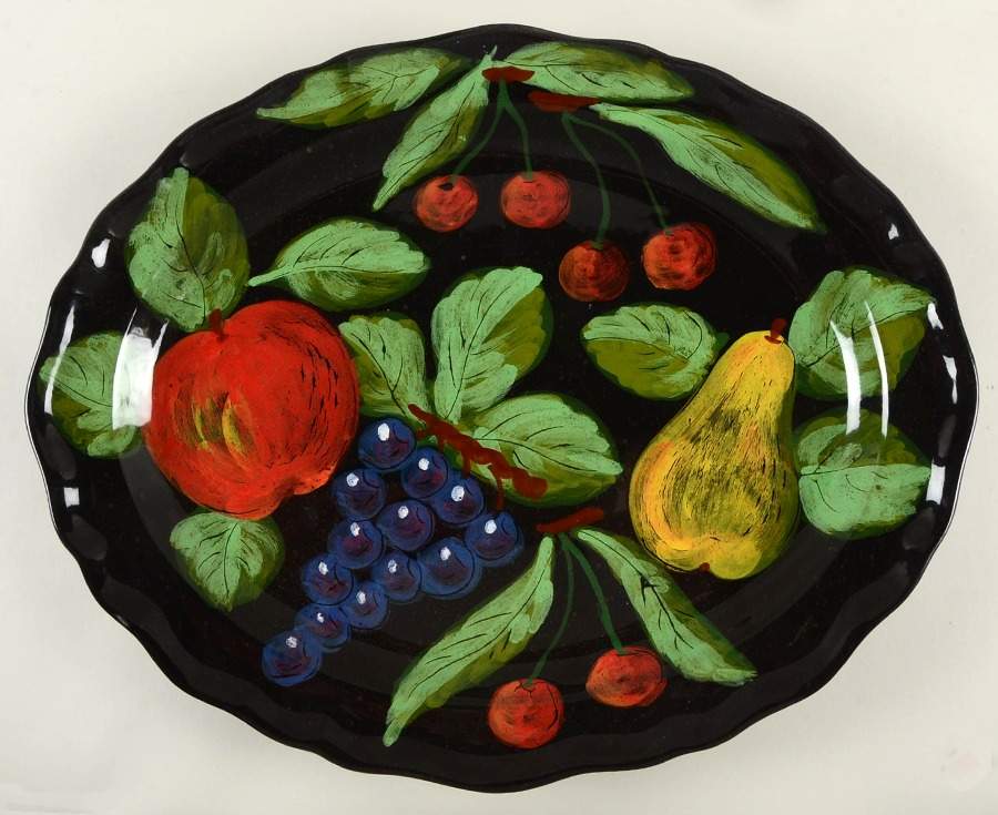 Vintage Fruit 20" Oval Serving Platter by Vietri (Italy)-1