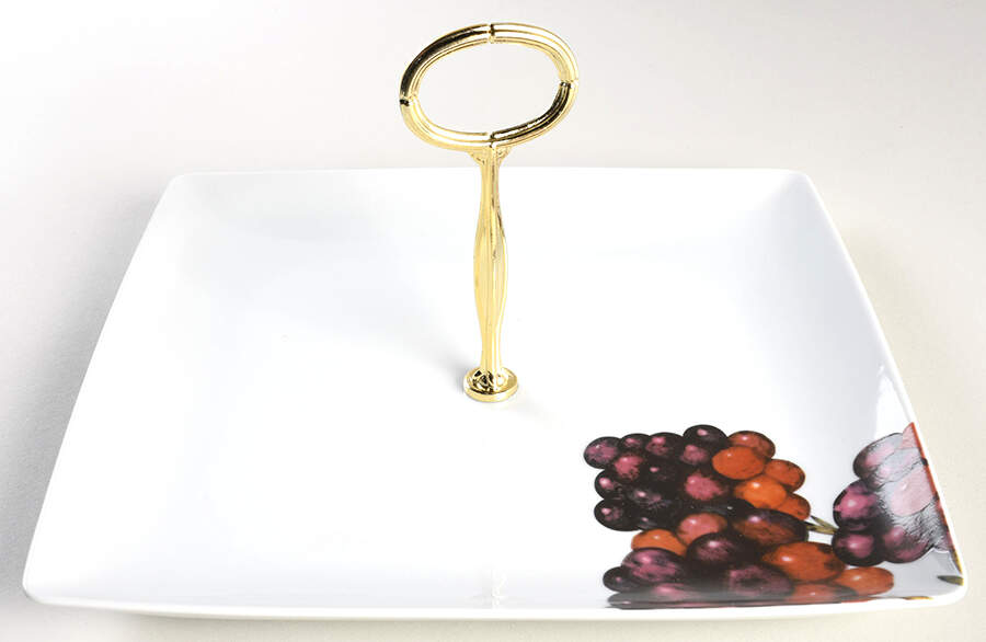 Tropics Blueberry Round Serving Plate with Center Handle (Dp) Hc by Vista Alegre-1