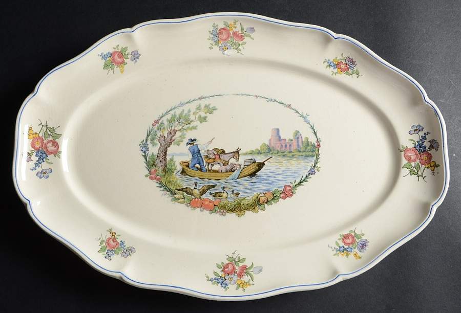 Watteau 14" Oval Serving Platter by Villeroy & Boch-1