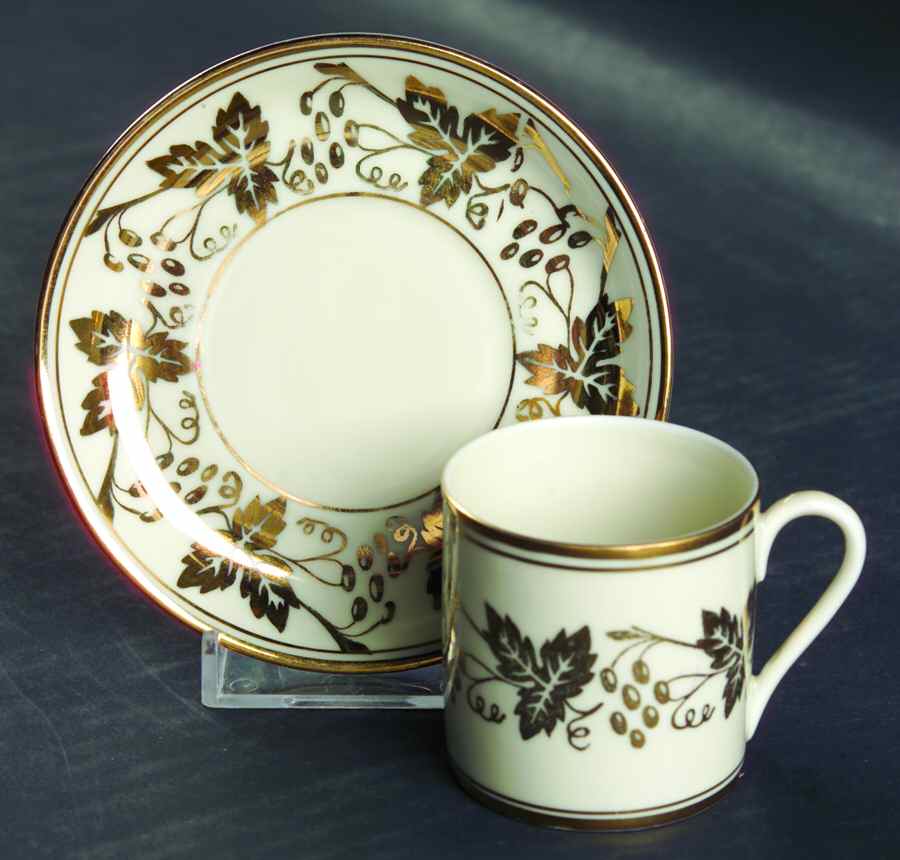 VIT274 Flat Demitasse Cup & Saucer Set by Victoria (Czech)-1