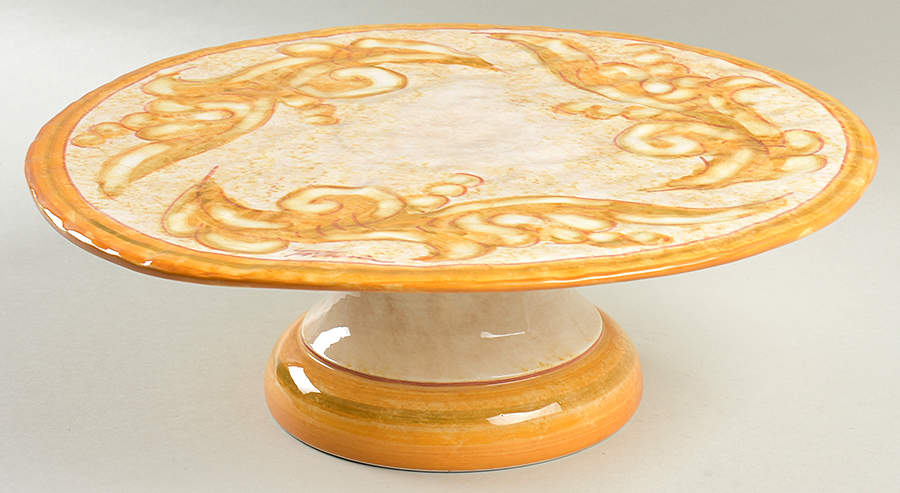 Contrada 13" Diameter Pedestal Cake Stand by Vietri (Italy)-1