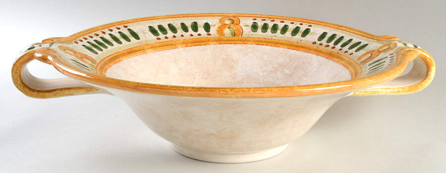 Contrada 18" Round Handled Bowl by Vietri (Italy)-1