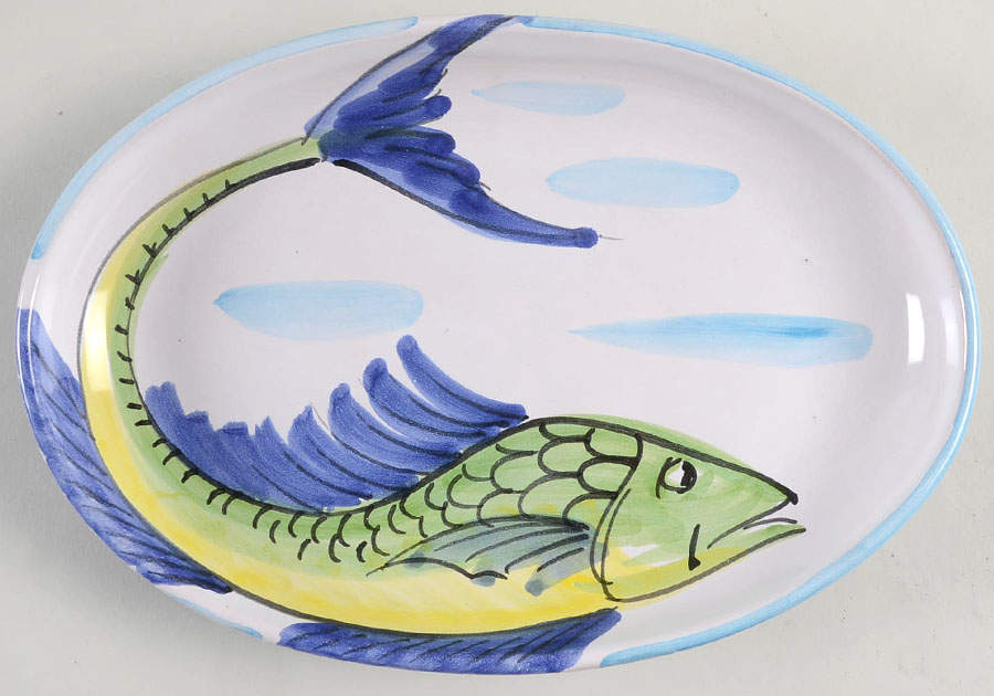 Vista del Mare 10" Oval Serving Platter by Vietri (Italy)-1
