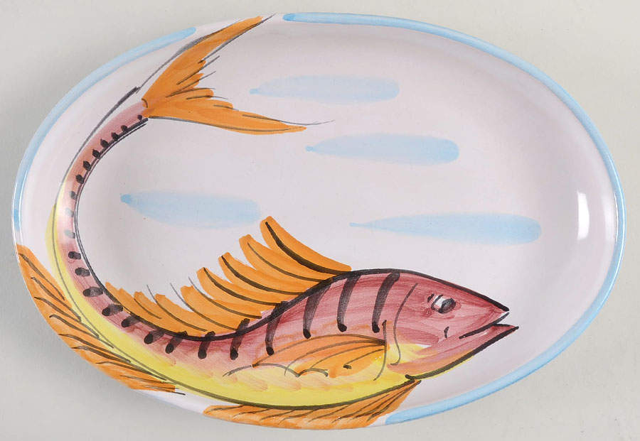Vista del Mare 10" Oval Serving Platter by Vietri (Italy)-1